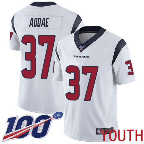 Houston Texans Limited White Youth Jahleel Addae Road Jersey NFL Football #37 100th Season Vapor Untouchable
